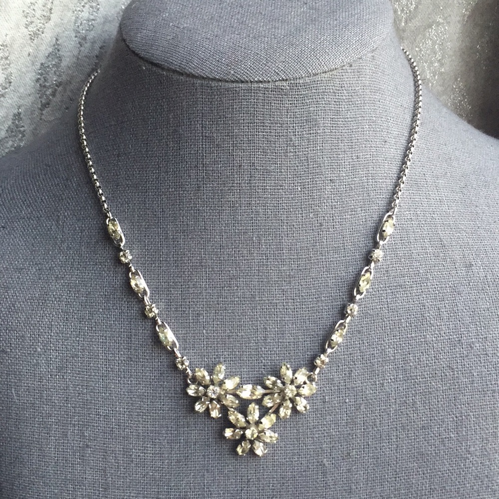 vintage Sterling silver rhinestone necklace